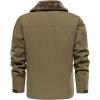 imageINVACHI Mens Winter Jacket Sherpa Jacket Warm Fleece Lined Trucker Coat with Multi PocketsGreen