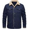 imageINVACHI Mens Winter Jacket Sherpa Jacket Warm Fleece Lined Trucker Coat with Multi PocketsNavy Blue
