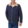 imageINVACHI Mens Winter Jacket Sherpa Jacket Warm Fleece Lined Trucker Coat with Multi PocketsNavy Blue