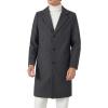 imageINVACHI Mens Wool Blend Long Trench Coat Notched Collar Single Breasted Overcoat Warm Winter Pea CoatAgrey