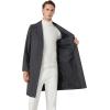 imageINVACHI Mens Wool Blend Long Trench Coat Notched Collar Single Breasted Overcoat Warm Winter Pea CoatAgrey
