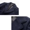 imageINVACHI Mens Wool Blend Long Trench Coat Notched Collar Single Breasted Overcoat Warm Winter Pea CoatAnavy