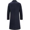imageINVACHI Mens Wool Blend Long Trench Coat Notched Collar Single Breasted Overcoat Warm Winter Pea CoatAnavy