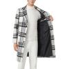 imageINVACHI Mens Wool Blend Long Trench Coat Notched Collar Single Breasted Overcoat Warm Winter Pea CoatAwhite Gray Check