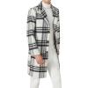imageINVACHI Mens Wool Blend Long Trench Coat Notched Collar Single Breasted Overcoat Warm Winter Pea CoatAwhite Gray Check