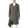 imageINVACHI Mens Wool Blend Long Trench Coat Notched Collar Single Breasted Overcoat Warm Winter Pea CoatBarmy Green