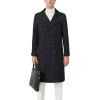 imageINVACHI Mens Wool Blend Long Trench Coat Notched Collar Single Breasted Overcoat Warm Winter Pea CoatBblack