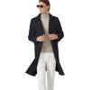 imageINVACHI Mens Wool Blend Long Trench Coat Notched Collar Single Breasted Overcoat Warm Winter Pea CoatBblack