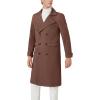 imageINVACHI Mens Wool Blend Long Trench Coat Notched Collar Single Breasted Overcoat Warm Winter Pea CoatBbrown
