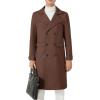 imageINVACHI Mens Wool Blend Long Trench Coat Notched Collar Single Breasted Overcoat Warm Winter Pea CoatBbrown