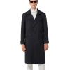 imageINVACHI Mens Wool Blend Long Trench Coat Notched Collar Single Breasted Overcoat Warm Winter Pea CoatBgrey