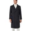 imageINVACHI Mens Wool Blend Long Trench Coat Notched Collar Single Breasted Overcoat Warm Winter Pea CoatBgrey
