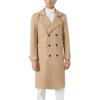 imageINVACHI Mens Wool Blend Long Trench Coat Notched Collar Single Breasted Overcoat Warm Winter Pea CoatBkhaki