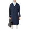 imageINVACHI Mens Wool Blend Long Trench Coat Notched Collar Single Breasted Overcoat Warm Winter Pea CoatBnavy Blue