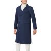 imageINVACHI Mens Wool Blend Long Trench Coat Notched Collar Single Breasted Overcoat Warm Winter Pea CoatBnavy Blue