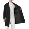 imageINVACHI Mens Wool Blend Long Trench Coat Notched Collar Single Breasted Overcoat Warm Winter Pea CoatCblack