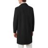 imageINVACHI Mens Wool Blend Long Trench Coat Notched Collar Single Breasted Overcoat Warm Winter Pea CoatCblack
