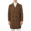 imageINVACHI Mens Wool Blend Long Trench Coat Notched Collar Single Breasted Overcoat Warm Winter Pea CoatCbrown