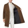 imageINVACHI Mens Wool Blend Long Trench Coat Notched Collar Single Breasted Overcoat Warm Winter Pea CoatCbrown
