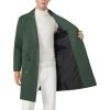 imageINVACHI Mens Wool Blend Long Trench Coat Notched Collar Single Breasted Overcoat Warm Winter Pea CoatCgreen