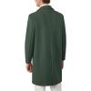 imageINVACHI Mens Wool Blend Long Trench Coat Notched Collar Single Breasted Overcoat Warm Winter Pea CoatCgreen