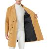 imageINVACHI Mens Wool Blend Long Trench Coat Notched Collar Single Breasted Overcoat Warm Winter Pea CoatCkhaki