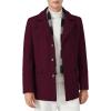 imageINVACHI Mens Wool Blend Pea Coat Warm Winter Trench Coat with Detachable Soft Scarf Single Breasted Overcoat01 Wine Red