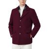 imageINVACHI Mens Wool Blend Pea Coat Warm Winter Trench Coat with Detachable Soft Scarf Single Breasted Overcoat01 Wine Red