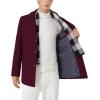 imageINVACHI Mens Wool Blend Pea Coat Warm Winter Trench Coat with Detachable Soft Scarf Single Breasted Overcoat01 Wine Red