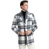 imageINVACHI Mens Wool Blend Pea Coat Warm Winter Trench Coat with Detachable Soft Scarf Single Breasted OvercoatPwhite Grey