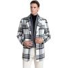 imageINVACHI Mens Wool Blend Pea Coat Warm Winter Trench Coat with Detachable Soft Scarf Single Breasted OvercoatPwhite Grey