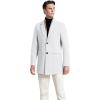 imageINVACHI Mens Wool Blend Pea Coat Warm Winter Trench Coat with Detachable Soft Scarf Single Breasted OvercoatRbeige