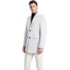 imageINVACHI Mens Wool Blend Pea Coat Warm Winter Trench Coat with Detachable Soft Scarf Single Breasted OvercoatRbeige