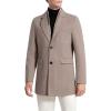 imageINVACHI Mens Wool Blend Pea Coat Warm Winter Trench Coat with Detachable Soft Scarf Single Breasted OvercoatRcoffee