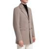 imageINVACHI Mens Wool Blend Pea Coat Warm Winter Trench Coat with Detachable Soft Scarf Single Breasted OvercoatRcoffee