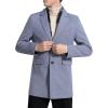 imageINVACHI Mens Wool Blend Pea Coat Warm Winter Trench Coat with Detachable Soft Scarf Single Breasted OvercoatRnavy Blue