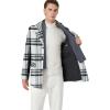 imageINVACHI Mens Wool Blend Pea Coat Warm Winter Trench Coat with Detachable Soft Scarf Single Breasted OvercoatWhite Plaid