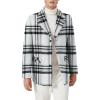imageINVACHI Mens Wool Blend Pea Coat Warm Winter Trench Coat with Detachable Soft Scarf Single Breasted OvercoatWhite Plaid