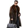 imageINVACHI Mens Faux Fur Coat Winter Long Faux Mink Coat Fluffy Thick Trench Coat for MenBrownshawl Collar