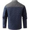 imageINVACHI Mens Casual Diamond Quilted Puffer Down Jacket Lightweight Business Button Coat with Stand CollarBlue