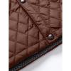 imageINVACHI Mens Casual Diamond Quilted Puffer Down Jacket Lightweight Business Button Coat with Stand CollarBrown