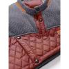 imageINVACHI Mens Casual Diamond Quilted Puffer Down Jacket Lightweight Business Button Coat with Stand CollarRed