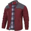 imageINVACHI Mens Casual Diamond Quilted Puffer Down Jacket Lightweight Business Button Coat with Stand CollarRed