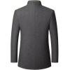 imageINVACHI Mens Classic Wool Blend Coat Stylish Single Breasted Overcoat with Stand CollarGrey