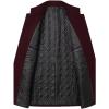 imageINVACHI Mens Classic Wool Blend Coat Stylish Single Breasted Overcoat with Stand CollarRed