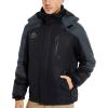 imageINVACHI Mens Waterproof Ski Snow Jacket Warm Winter Quilted Coat Parka Raincoats With MultiPockets01 Black  Grey