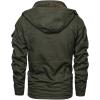 imageINVACHI Mens Winter Jacket Cotton Military Jackets Fleece Lined Thick Work Coats Warm Cargo Jackets with Hooded Pockets35 Army Green