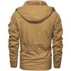 imageINVACHI Mens Winter Jacket Cotton Military Jackets Fleece Lined Thick Work Coats Warm Cargo Jackets with Hooded Pockets35 Khaki