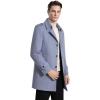 imageINVACHI Mens Wool Blend Coat Warm Winter Trench Coat MidLength Overcoat Classic Outwear with Notched CollarBlue