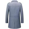 imageINVACHI Mens Wool Blend Coat Warm Winter Trench Coat MidLength Overcoat Classic Outwear with Notched CollarBlue